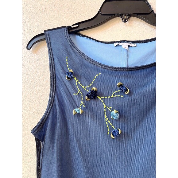 Vintage Rampage Mesh Lace Overlay Maxi Dress Women 3 Sleeveless Floral Fairy Y2K - Picture 5 of 8